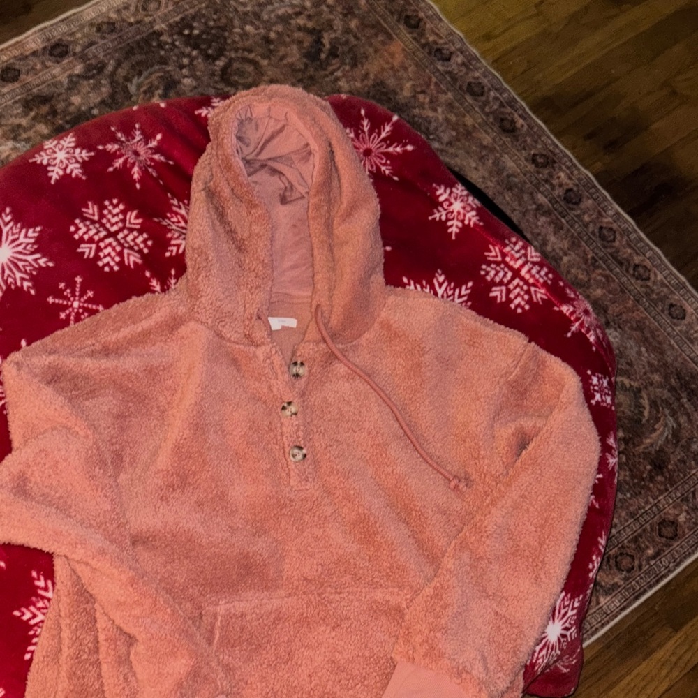 Cozy Pink Hooded Pullover